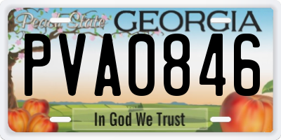 GA license plate PVA0846