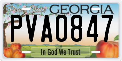 GA license plate PVA0847