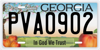 GA license plate PVA0902