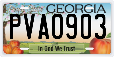 GA license plate PVA0903