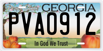 GA license plate PVA0912