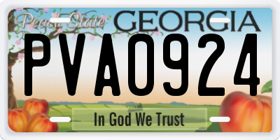 GA license plate PVA0924