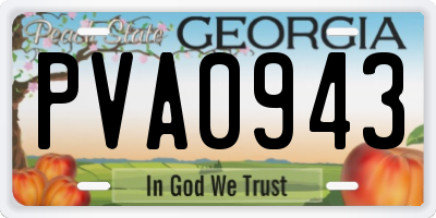 GA license plate PVA0943