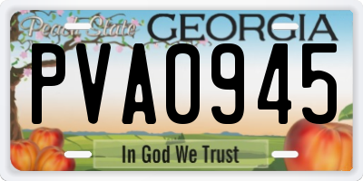 GA license plate PVA0945