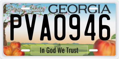 GA license plate PVA0946