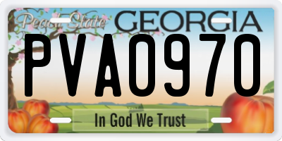 GA license plate PVA0970