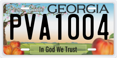 GA license plate PVA1004