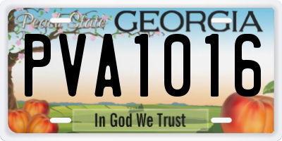 GA license plate PVA1016
