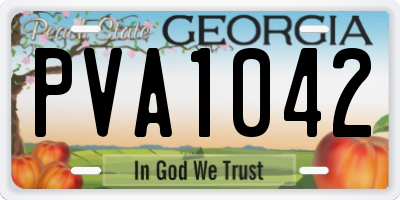 GA license plate PVA1042