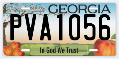 GA license plate PVA1056