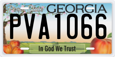 GA license plate PVA1066