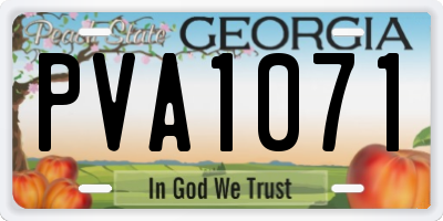 GA license plate PVA1071