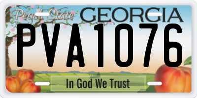 GA license plate PVA1076