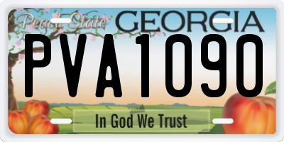 GA license plate PVA1090