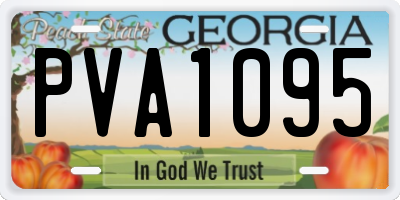 GA license plate PVA1095
