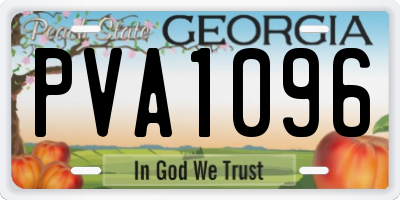 GA license plate PVA1096