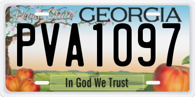 GA license plate PVA1097
