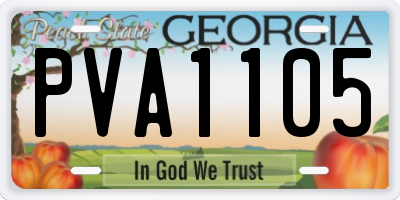 GA license plate PVA1105