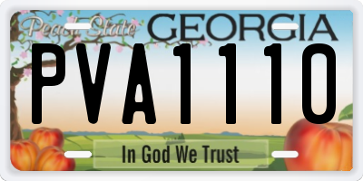 GA license plate PVA1110