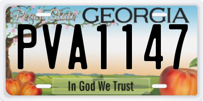 GA license plate PVA1147