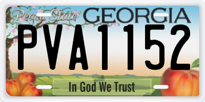 GA license plate PVA1152