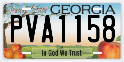 GA license plate PVA1158