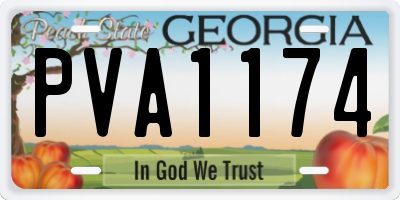 GA license plate PVA1174