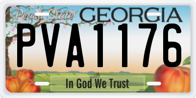 GA license plate PVA1176