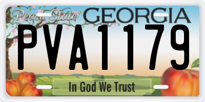 GA license plate PVA1179