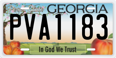 GA license plate PVA1183