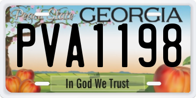 GA license plate PVA1198