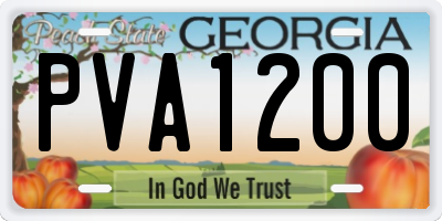 GA license plate PVA1200
