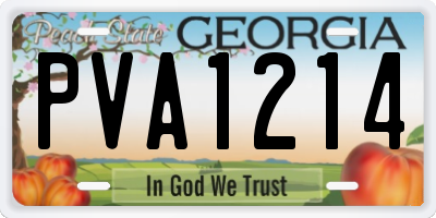GA license plate PVA1214