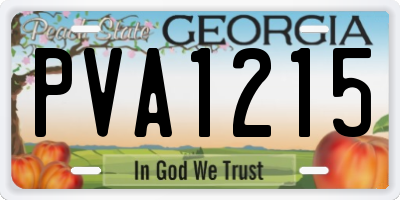 GA license plate PVA1215