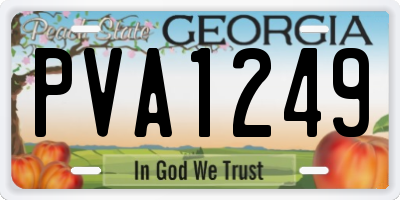 GA license plate PVA1249