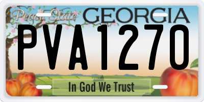 GA license plate PVA1270