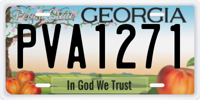 GA license plate PVA1271