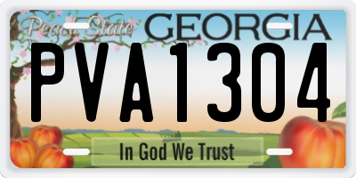 GA license plate PVA1304