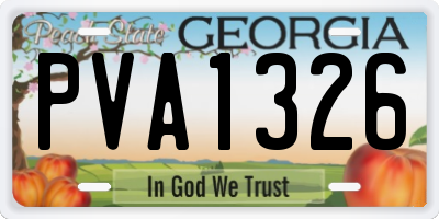 GA license plate PVA1326