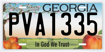 GA license plate PVA1335