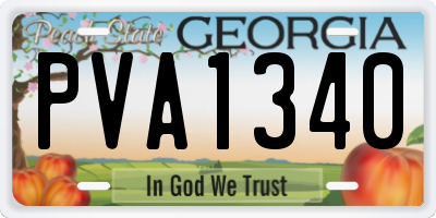 GA license plate PVA1340