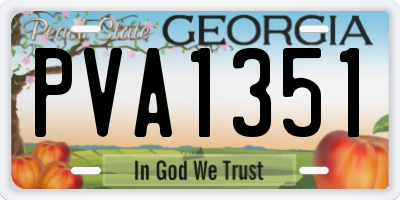 GA license plate PVA1351