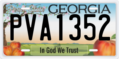 GA license plate PVA1352