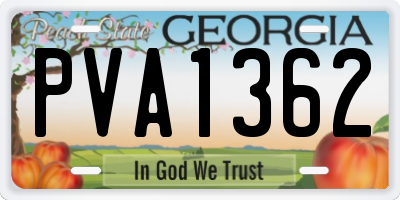 GA license plate PVA1362