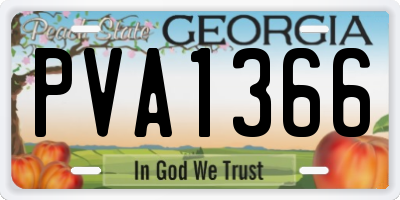 GA license plate PVA1366