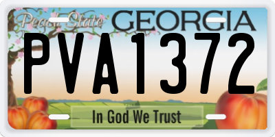 GA license plate PVA1372