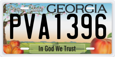 GA license plate PVA1396