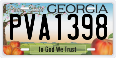 GA license plate PVA1398