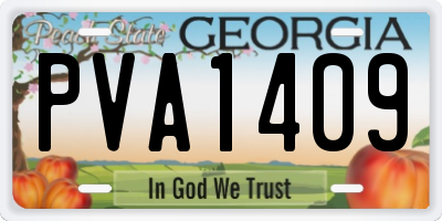GA license plate PVA1409