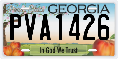 GA license plate PVA1426